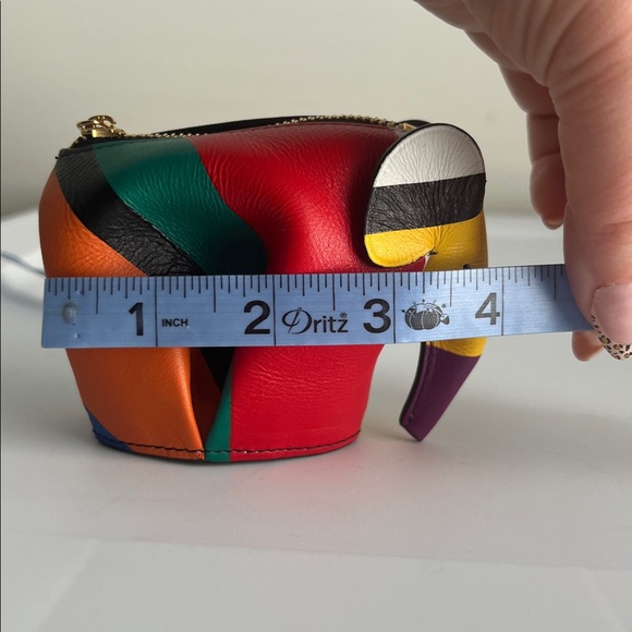 LOEWE Calfskin Colorful Elephant Coin Keychain - Picture 8 of 9